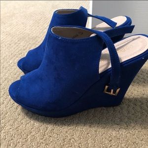Royal blue wedges